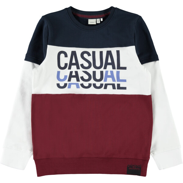 Pulli mit Blockstreifen und Schriftzug