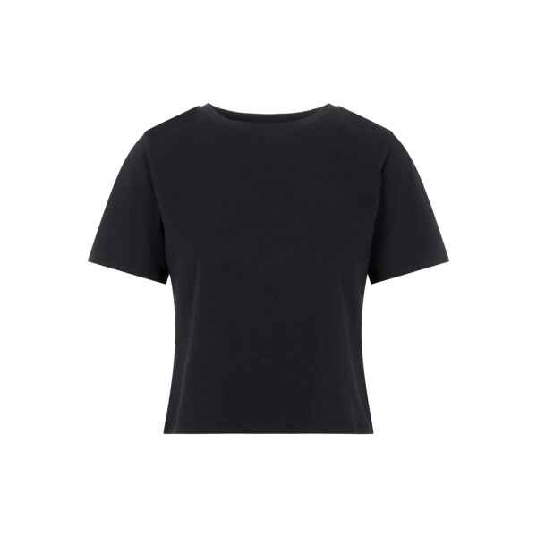 Basic T-Shirt cropped, schwarz