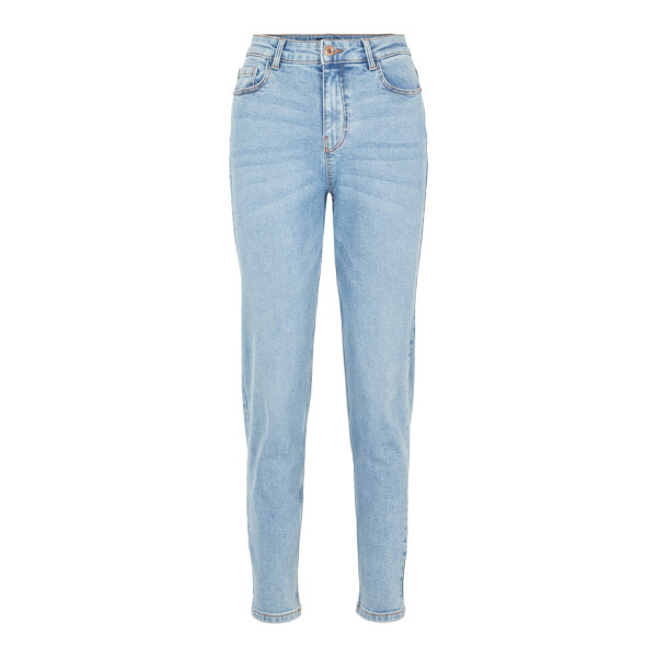 Mom Fit High Waist Jeans, light blue denim