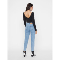 Mom Fit High Waist Jeans, light blue denim