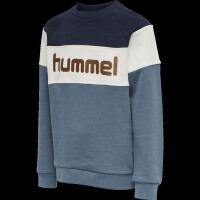 Hummel Logo Sweatshirt, Blockstreifen mit pudrigem Blau und wei&szlig;