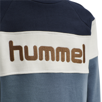 Hummel Logo Sweatshirt, Blockstreifen mit pudrigem Blau und wei&szlig;