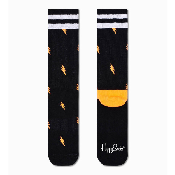 Happy Socks mit orangen Blitzen, schwarz