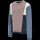 Sweatshirt in mauve mit blauen &Auml;rmeln und Kontrasteins&auml;tzen