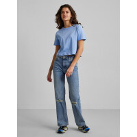 Basic T-Shirt cropped, hellblau