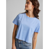 Basic T-Shirt cropped, hellblau