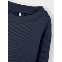 Ripp Langarm-Shirt, dunkelblau