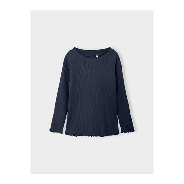 Ripp Langarm-Shirt, dunkelblau 110