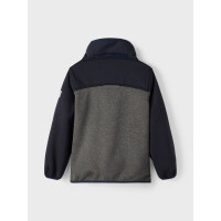 Kids Teddy Softshell Jacke,grau, gelber Zipper