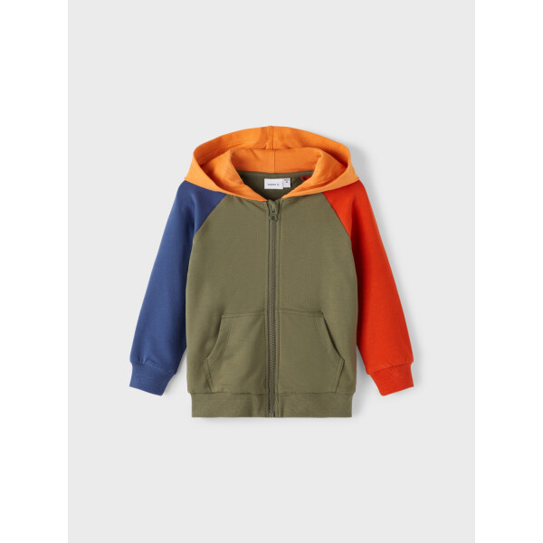 Sweatjacke colourblocking, gr&uuml;n,orange,blau