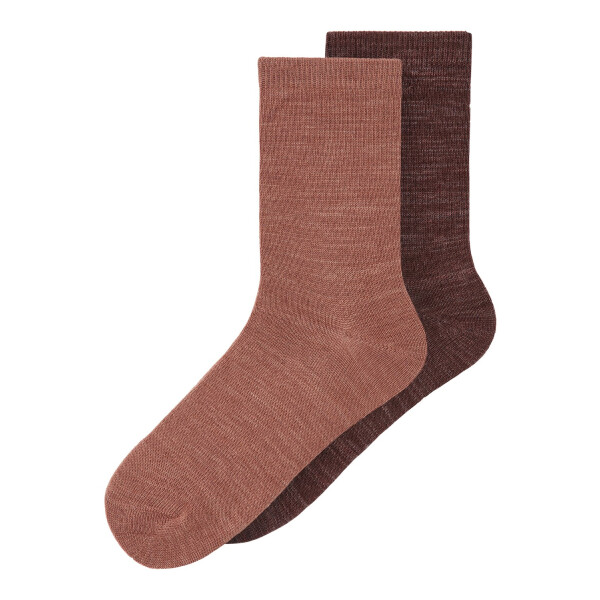 Kids 2er Pack Socken aus Wolle (Merino), braun/kastanie 34/36