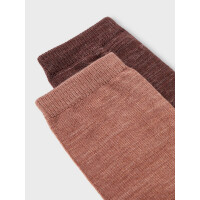Kids 2er Pack Socken aus Wolle (Merino), braun/kastanie 34/36