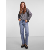 Pieces Fleecepullover, grau