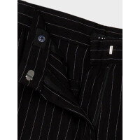 LMTD weite Stoffhose mit Nadelstreifen, schwarz