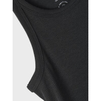 Kids Tanktop mit breiten Tr&auml;gern in Rippoptik, schwarz