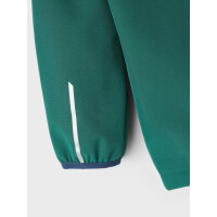 Mini Softshell-Jacke mit blauen Details, dunkelgr&uuml;n