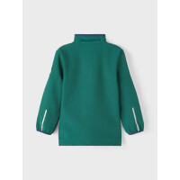 Mini Softshell-Jacke mit blauen Details, dunkelgr&uuml;n