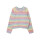 Kids Cropped Strickpullover mit Streifen,Pastell Regenbogen