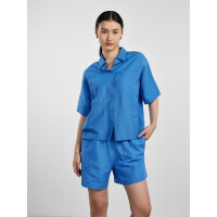 Bluse mit kurzen &Auml;rmeln, blau