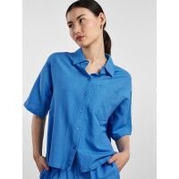 Bluse mit kurzen &Auml;rmeln, blau