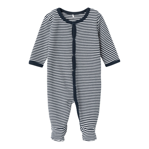 Baby Schlafanzug gestreift, dunkelblau/wei&szlig;