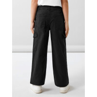 Regular Cargo mit Wide Leg, schwarz
