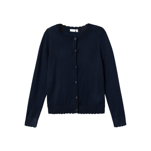 Mini Cardigan aus Feinstrick mit Knopfleiste, dunkelblau