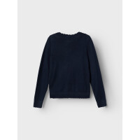 Mini Cardigan aus Feinstrick mit Knopfleiste, dunkelblau