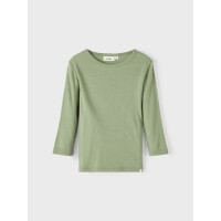 Langarmshirt Wolle gerippt, gr&uuml;n 122/128