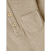 Sweatshirt gerippt mit Brusttasche. beige