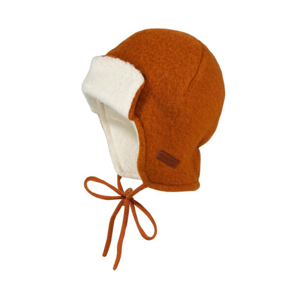 Babym&uuml;tze Winter mit B&auml;ndern, rostrot