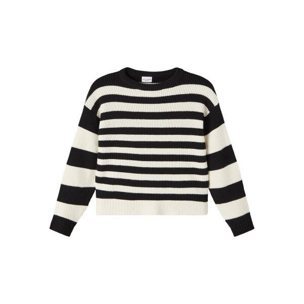 Kids Strickpulli getreift, schwarz/ wei&szlig;