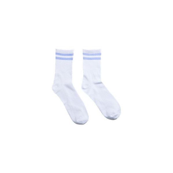 Socken, wei&szlig; mit blauen Streifen