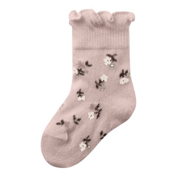 Baby Socken mit Bl&uuml;mchen, rosa