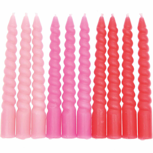 Spiralkerzen, Pink Mix, 10 Stk