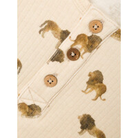 Mini Langarmshirt gerippt mit L&ouml;wen. beige
