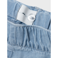 Weite Sommerjeans mit Schleife, hellblau