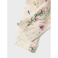 Baby Leggings mit Blumenmuster und Libellen, beige
