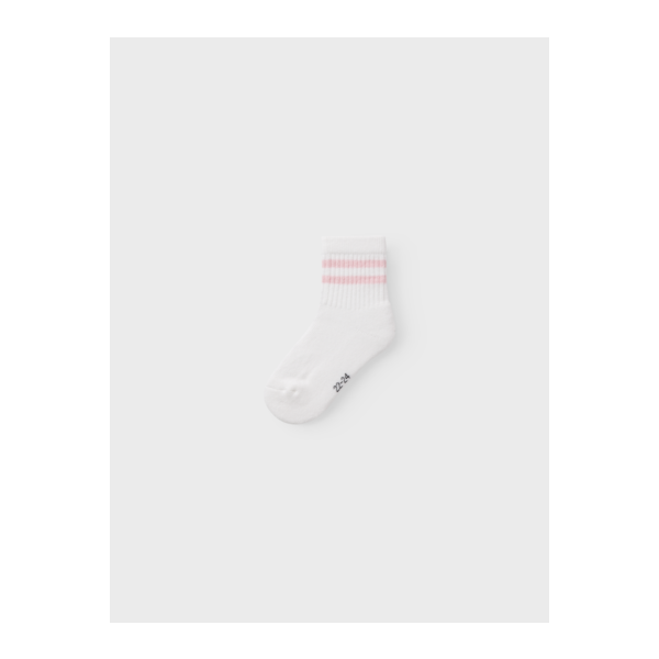 Socken mit Streifen, wei&szlig;/rosa