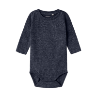 Langarmbody, blaugrau meliert