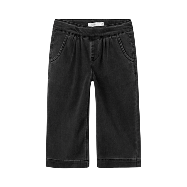 Leichte Hose im Jeanslook, schwarz