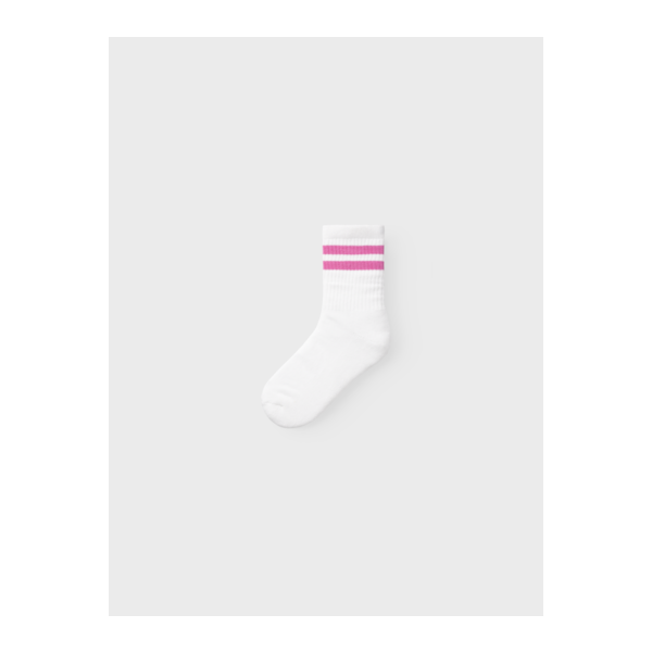 Socken mit Streifen, wei&szlig;/pink
