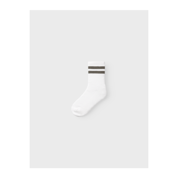 Socken mit Streifen, wei&szlig;/khaki