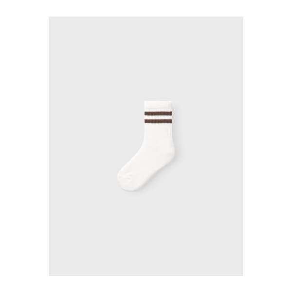 Socken mit Streifen, wei&szlig;/braun