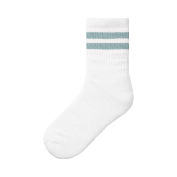 Socken mit Streifen, wei&szlig;/gr&uuml;n