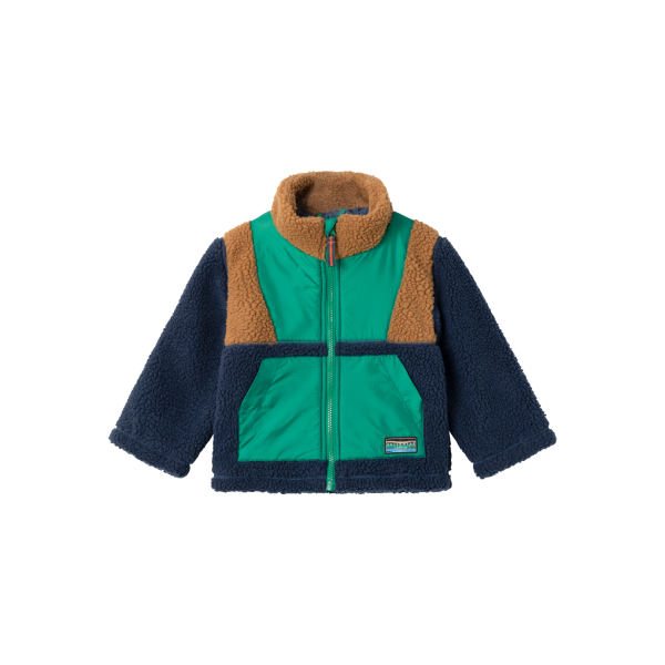 Mini Teddy Jacke, gr&uuml;n/braun/blau