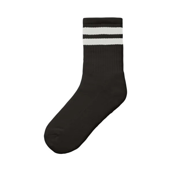 Socken mit Streifen, schwarz/wei&szlig;