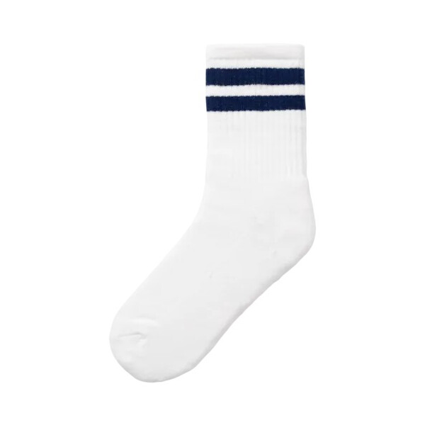 Socken mit Streifen, wei&szlig;/dunkelblau