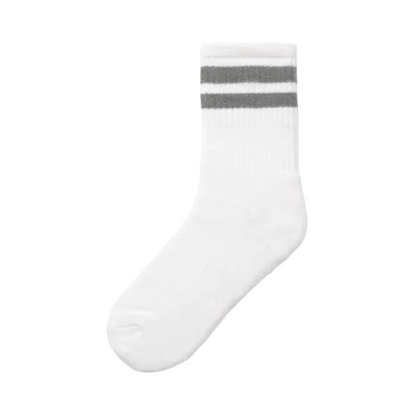Socken mit Streifen, wei&szlig;/grau