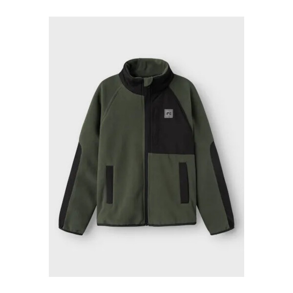 Kids Fleece-Jacke, dunkelgr&uuml;n/schwarz